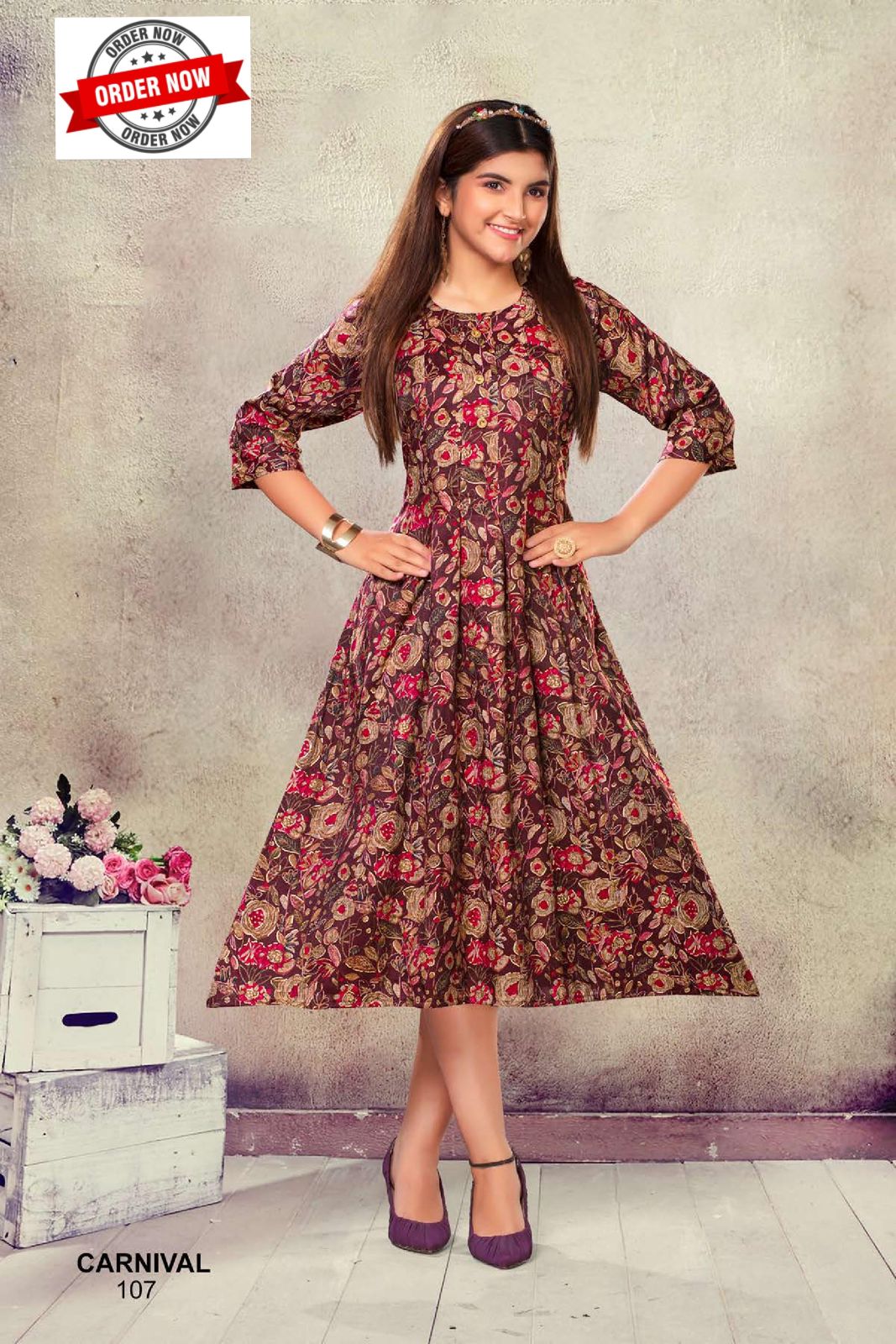 Carnival Vol 1 By Trendy Rayon Printed Anarkali Kurtis Wholesale Market In Surat
